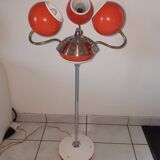 Vintage 1970s orange metal eyes ball floor lamp