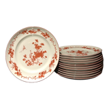 Set of 12 flat plates of the brand Vista Alegre, fine porcelain from Portugal
