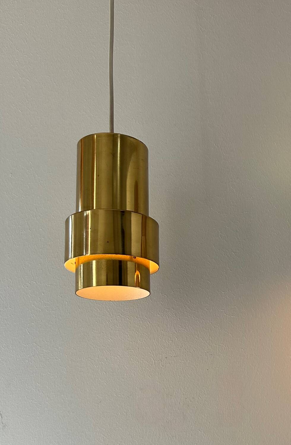 Pair of vintage pendant lights, brass, Sweden 1960