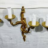 Bronze wall light triplet