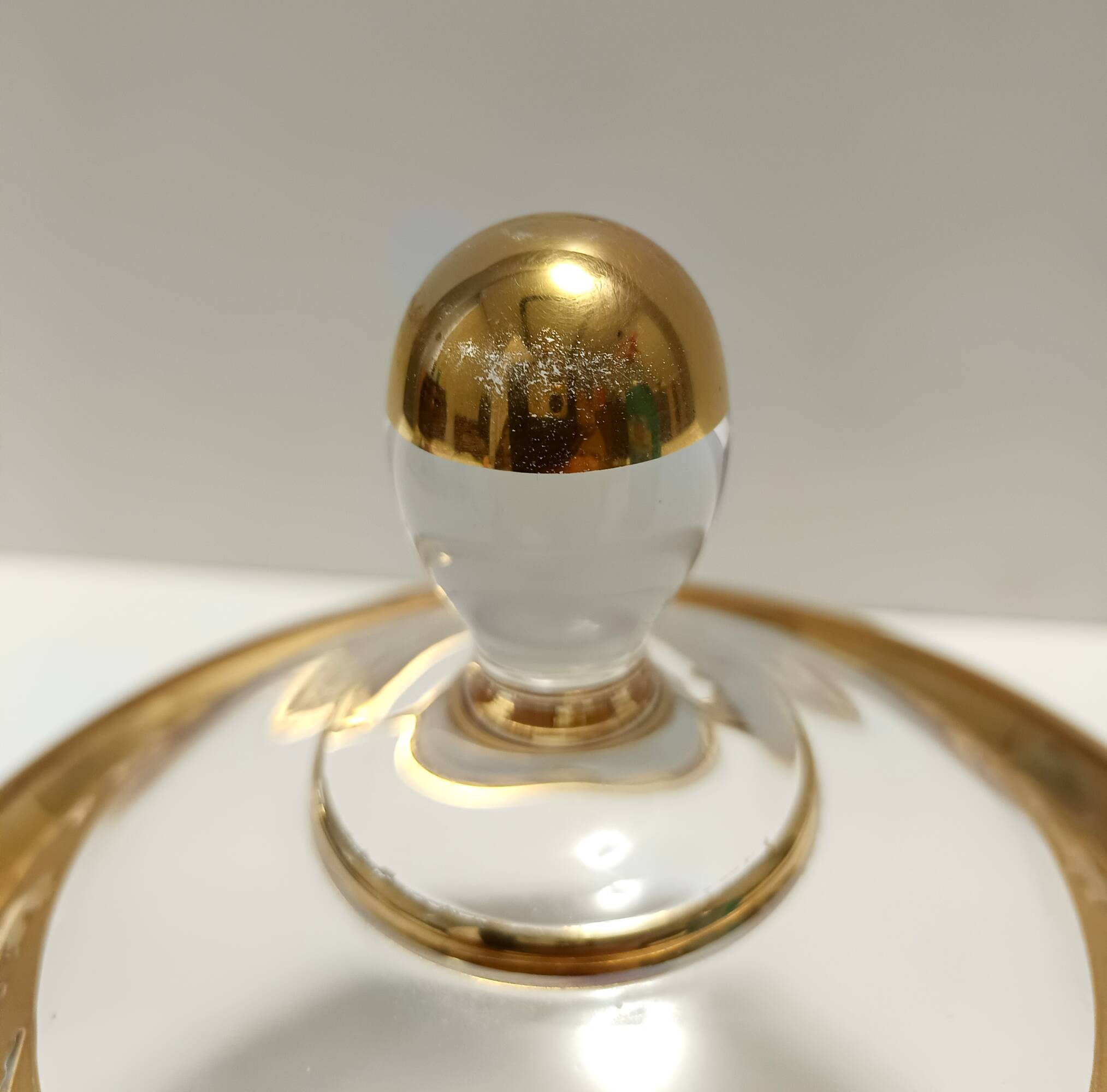 Crystal Trinket Bowl with Gold Details