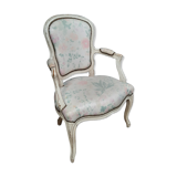 Louis XV armchair in white lacquered wood