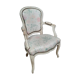 Fauteuil Louis XV en bois laqué  blanc