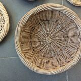 Wall composition of 7 wicker baskets