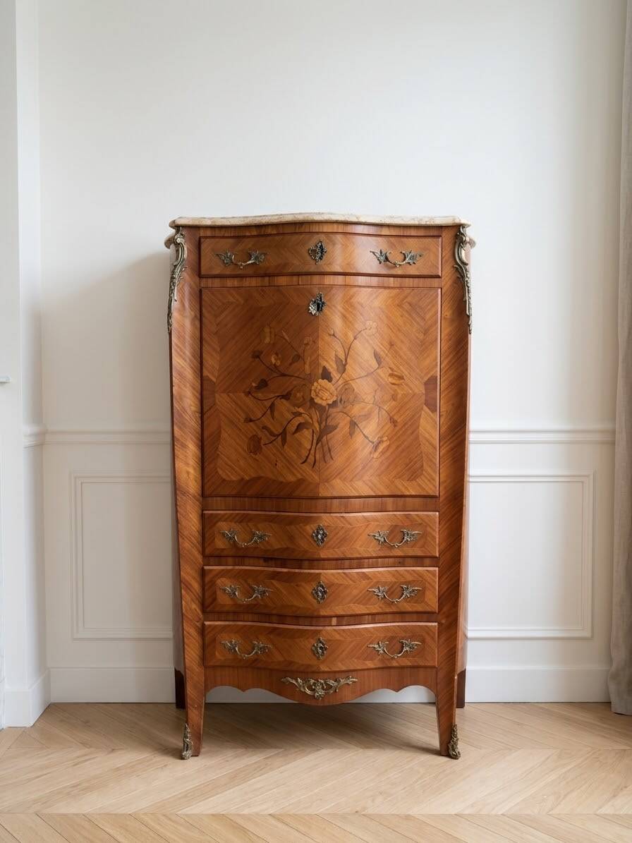 Louis XV secretary in rosewood