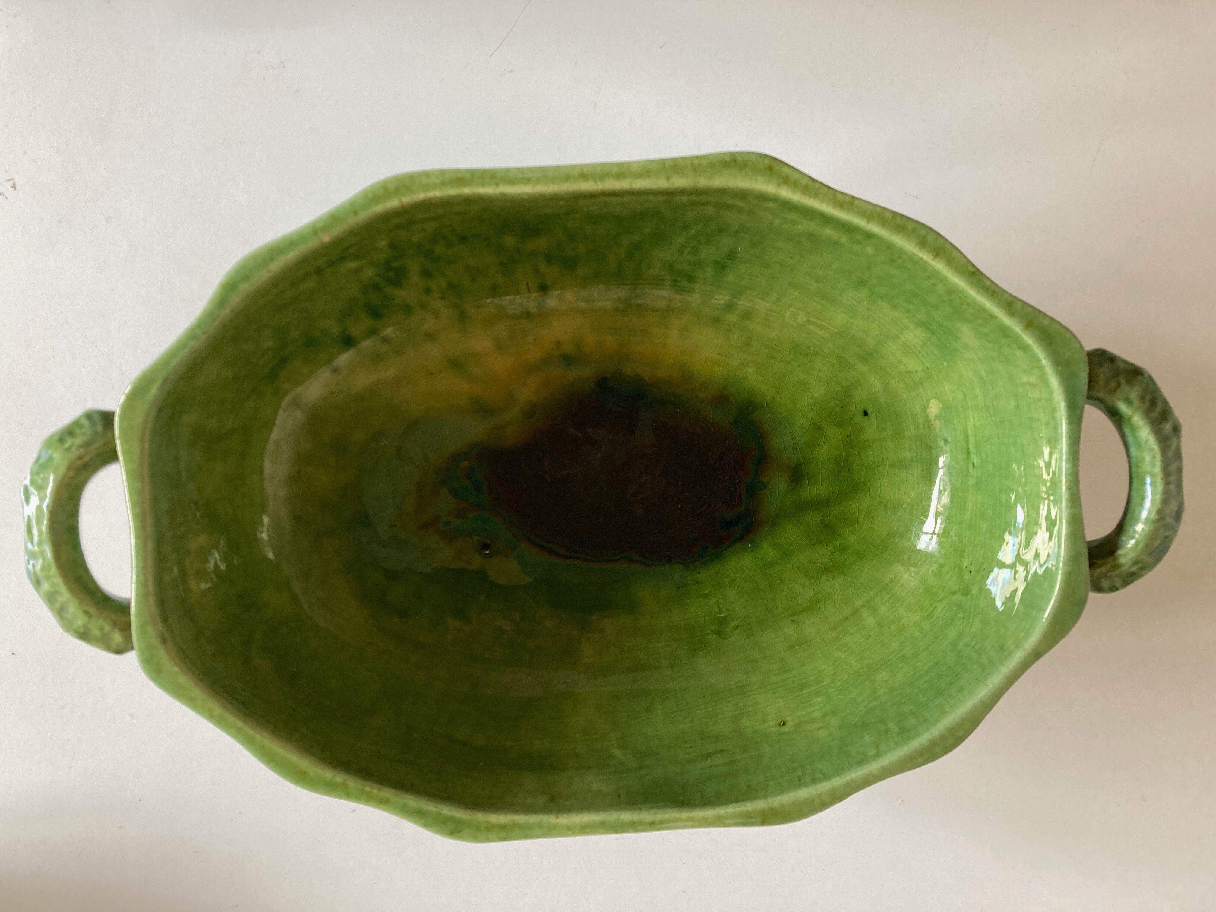 Soup bowl with godrons Aegitna Vallauris glazed earth 1950