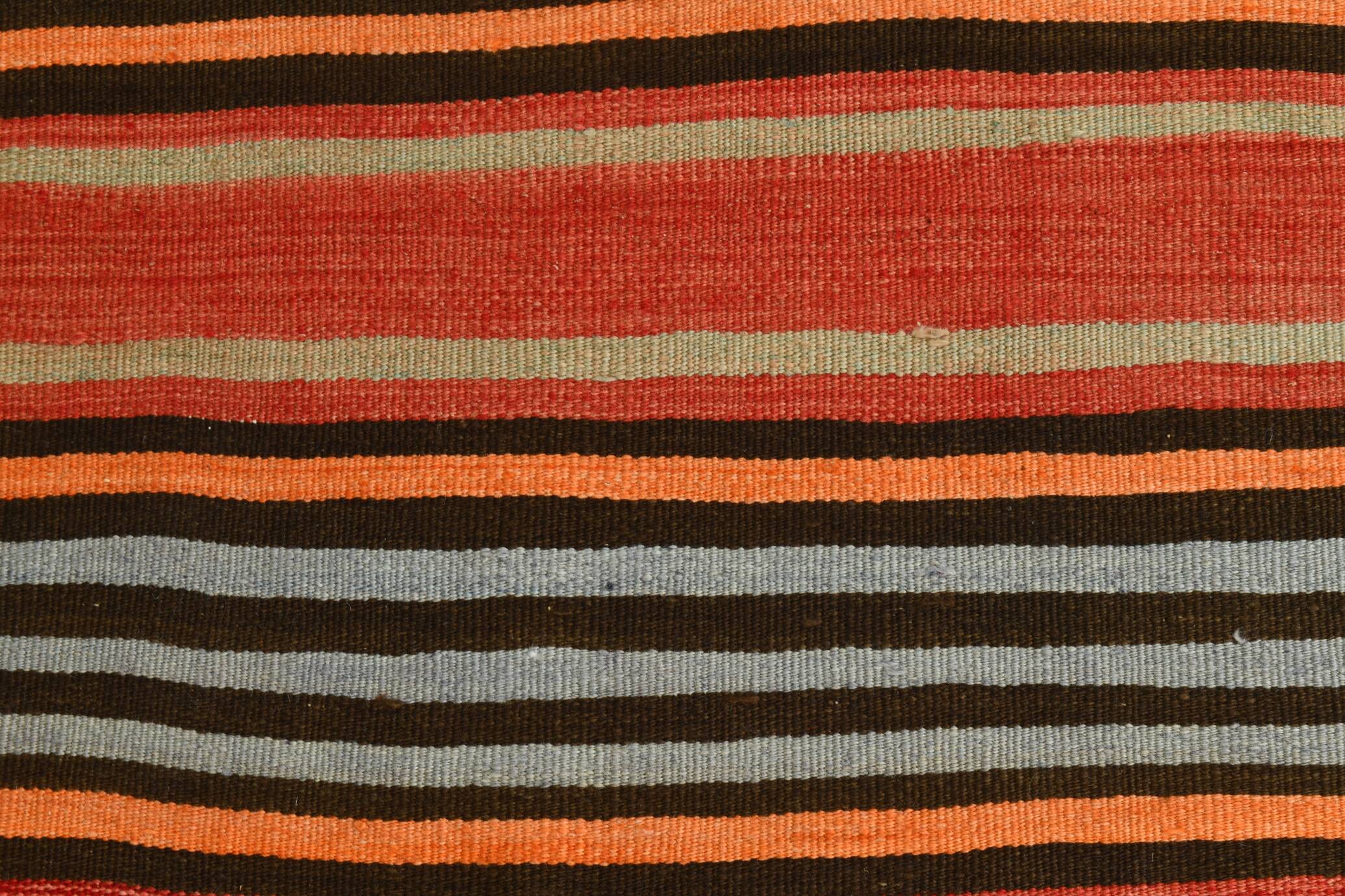 Runner Vintage Rayé – Tapis Kilim Graphique Tissé Main, 77x360 Cm