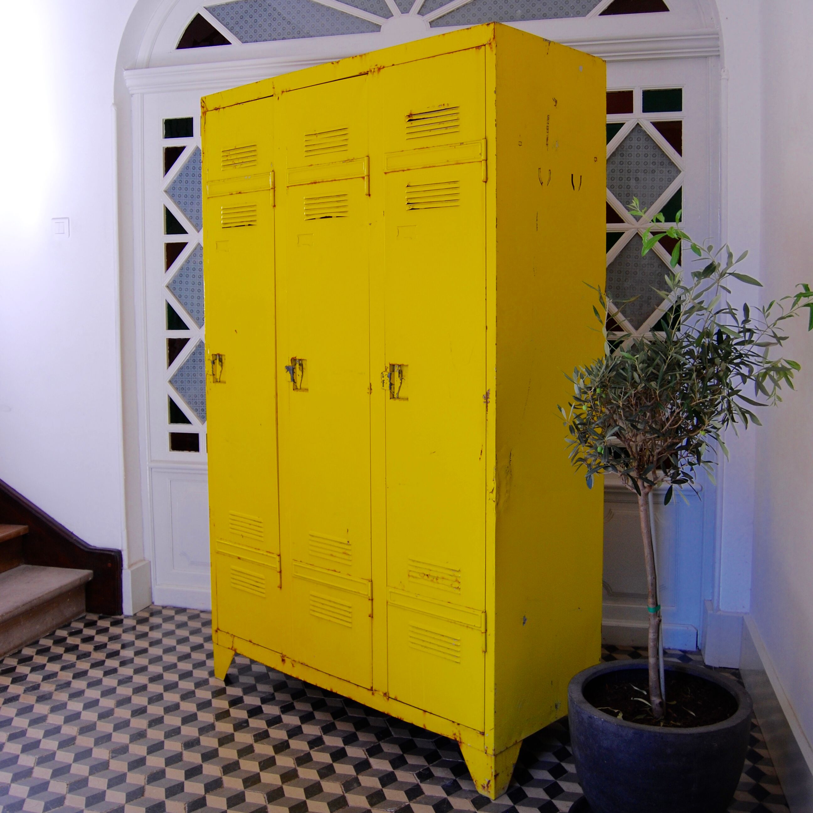 Industrial wardrobe 3 metal doors