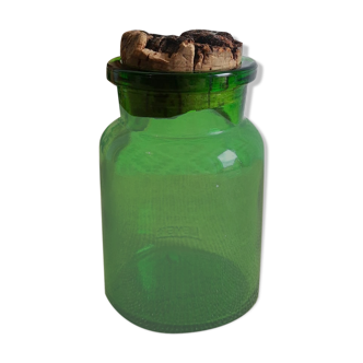 Pot bocal d'apothicaire vert Lever ancien