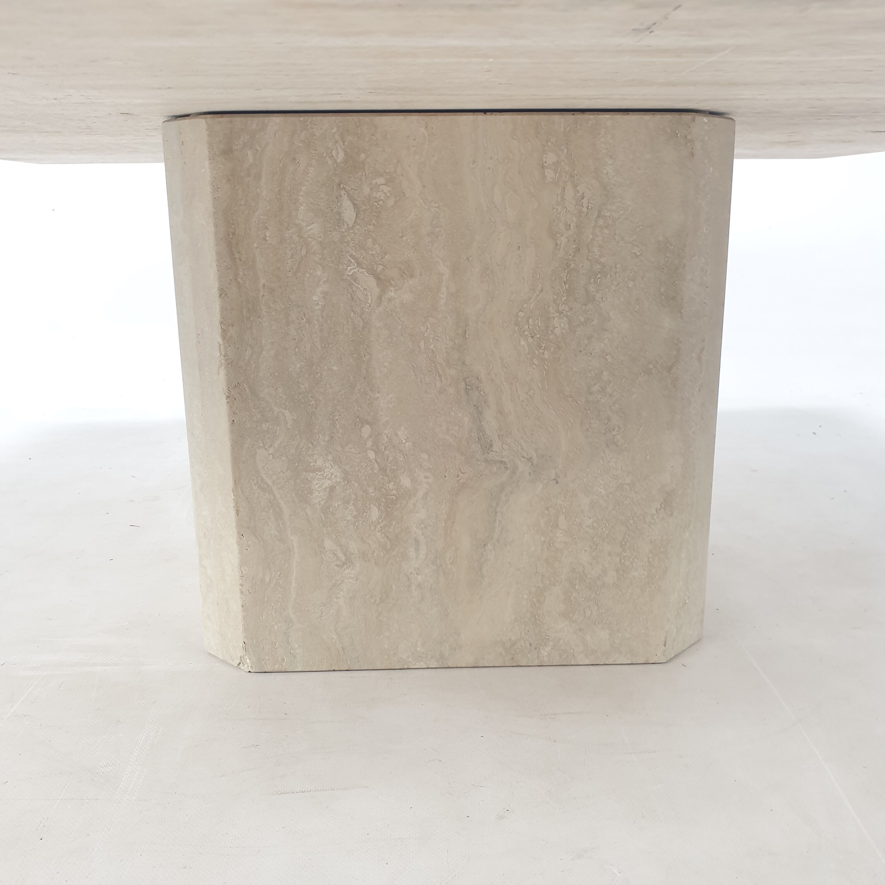 Italian travertine coffee table, 1980s