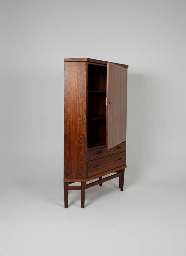 Meuble d'angle scandinave en palissandre, Danemark, années 1960