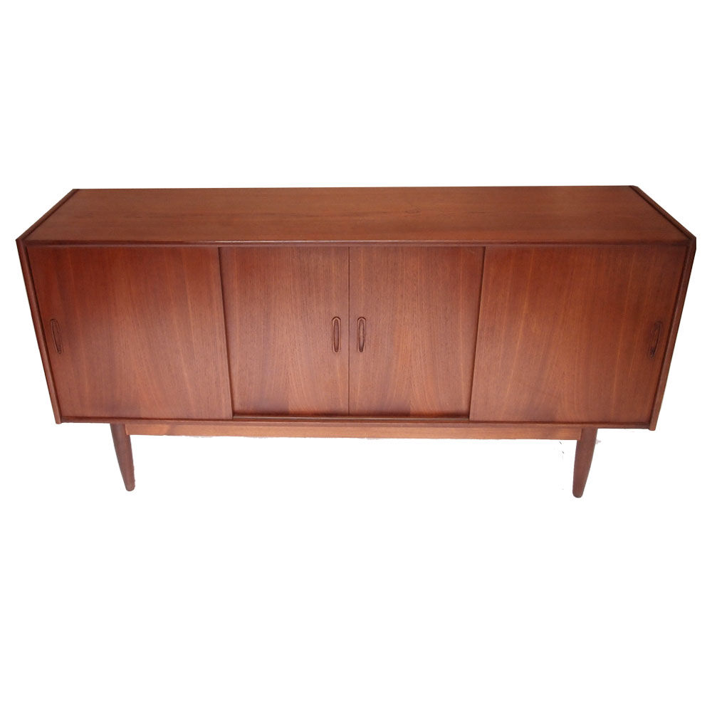 Danish vintage Scandinavian sideboard, sliding doors