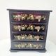 Lacquered jewelry box in chest shape with 4 drawers made in Shanghai