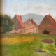 HST painting "The Village in the Valley" beginning of the last century ec. Aven Bridge