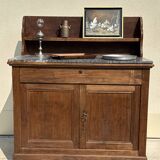 Grand buffet, meuble de toilette ancienne à dessus de marbre XIXe