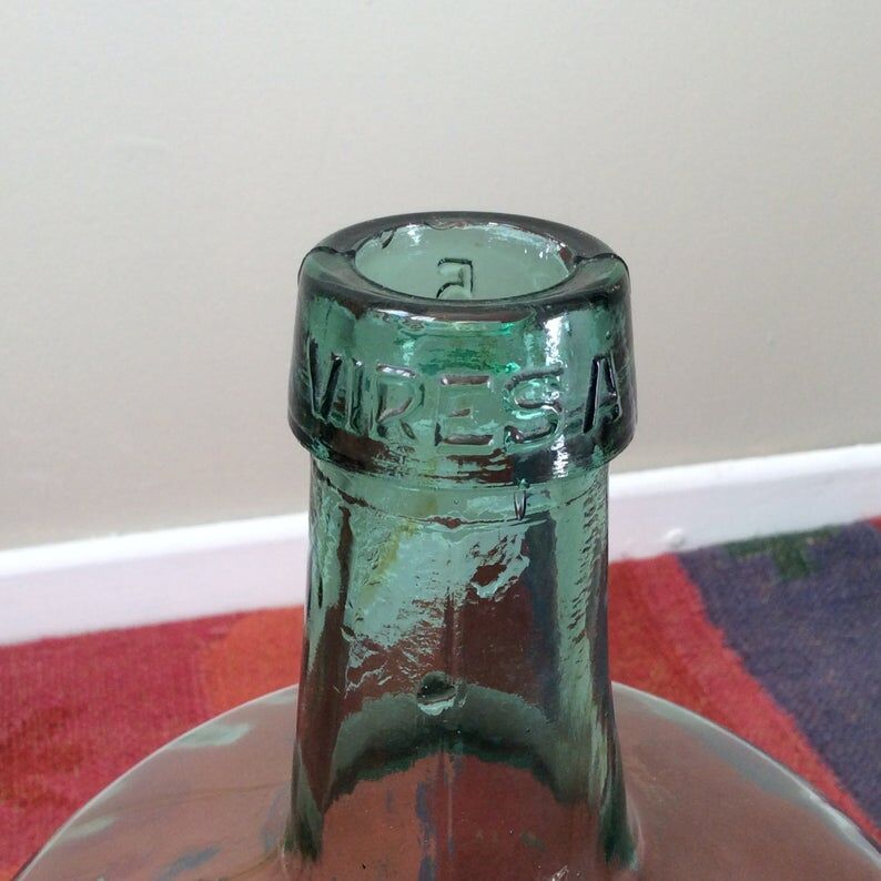 Demijohn green blown glass Viresa
