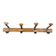 Scandinavian wall coat rack in wood and metal 8 hooks 60s 70s