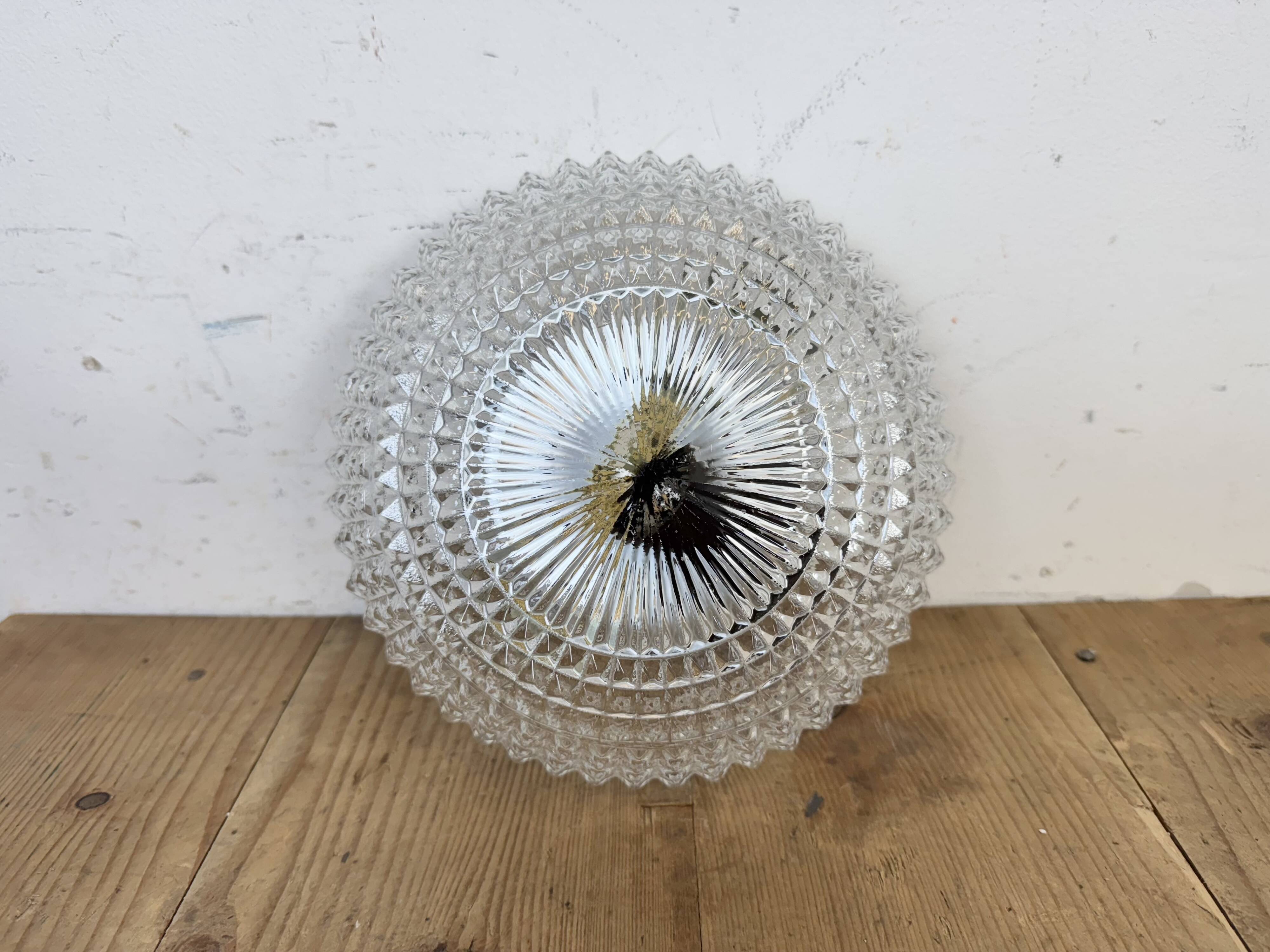Vintage Glass Wall or Ceiling Light, 1970s