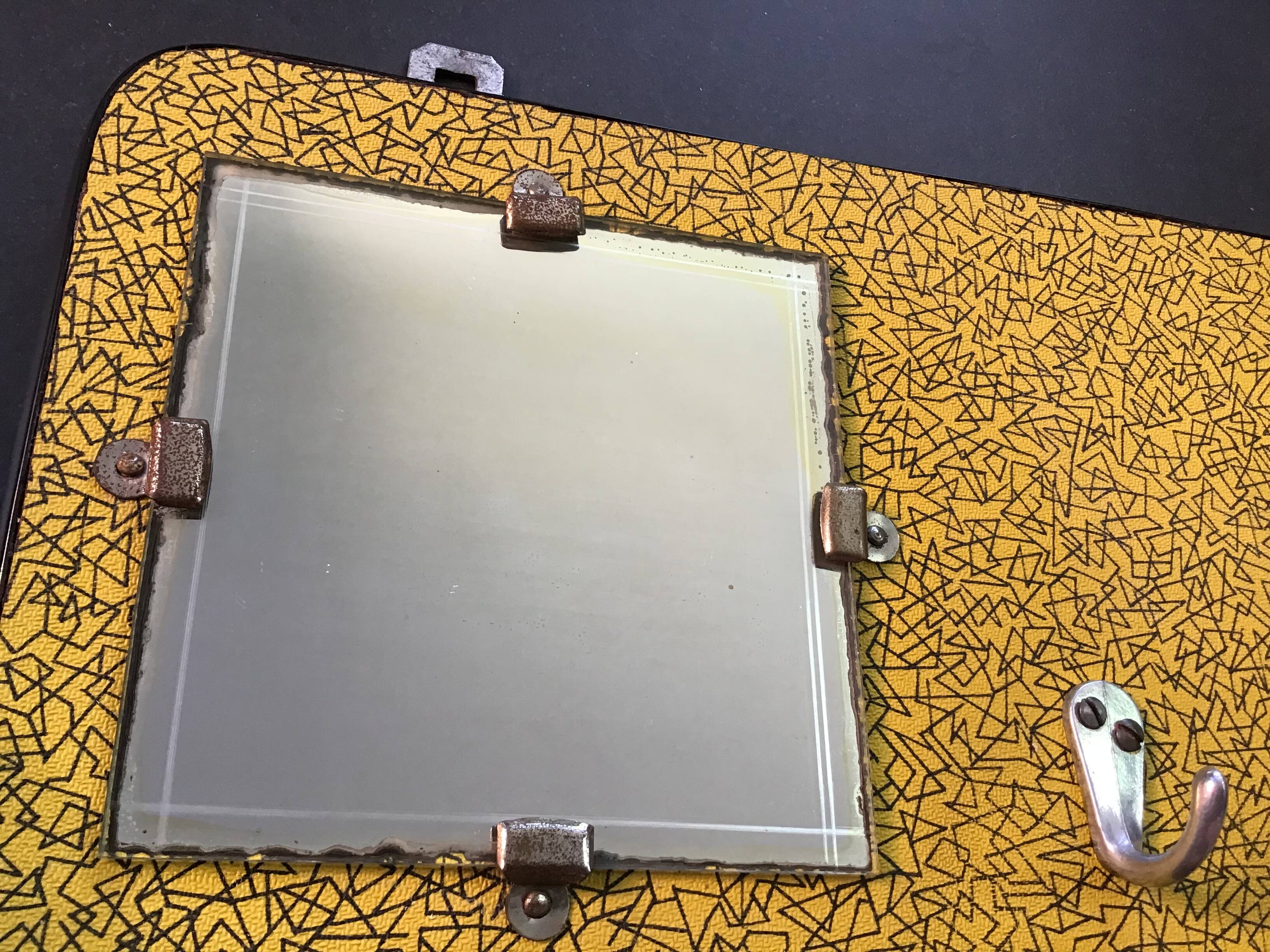 Formica coat rack with mirror, 50s-60s