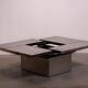 Table basse Belgo en métal brossé chromé