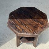 Pedestal table or small octagonal side table quadripod base with modernist spacer