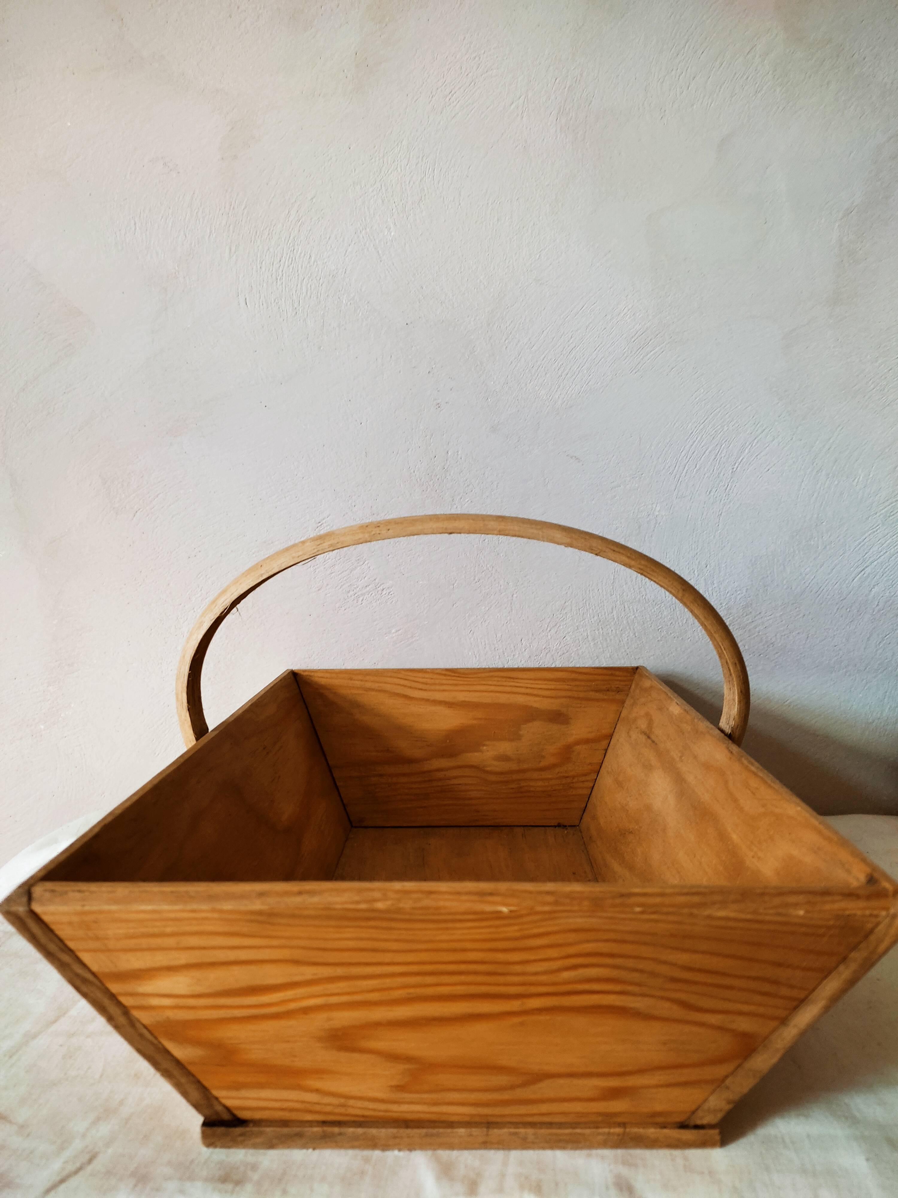 Wooden picking basket