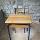 vintage wooden school desk with its chair