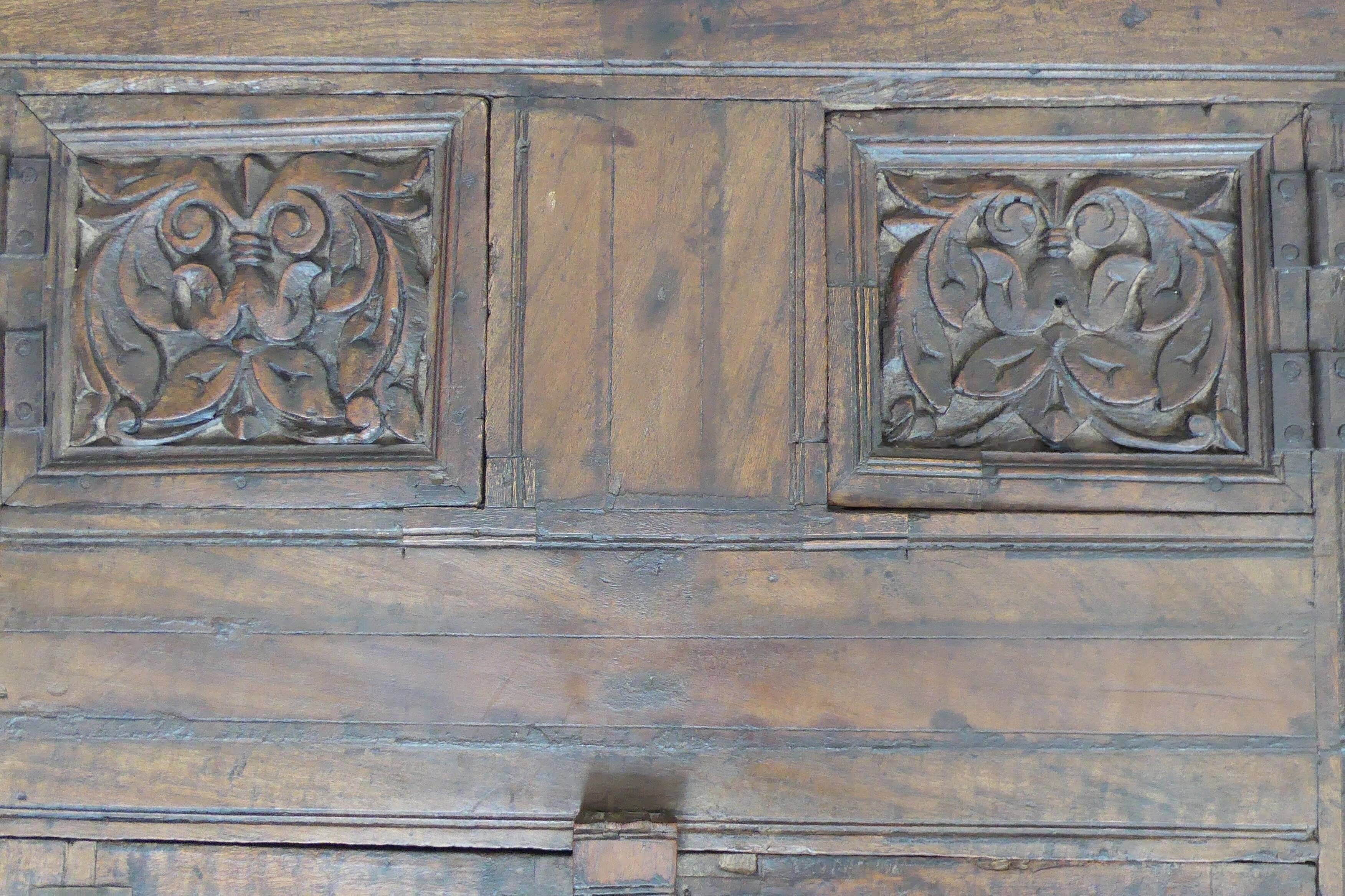 Antique carved wooden window and shutter from Rajasthan