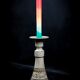 Ceramic candle holder with geometric decoration by Huguette Bessone - Vallauris