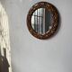 Round rattan mirror 1980