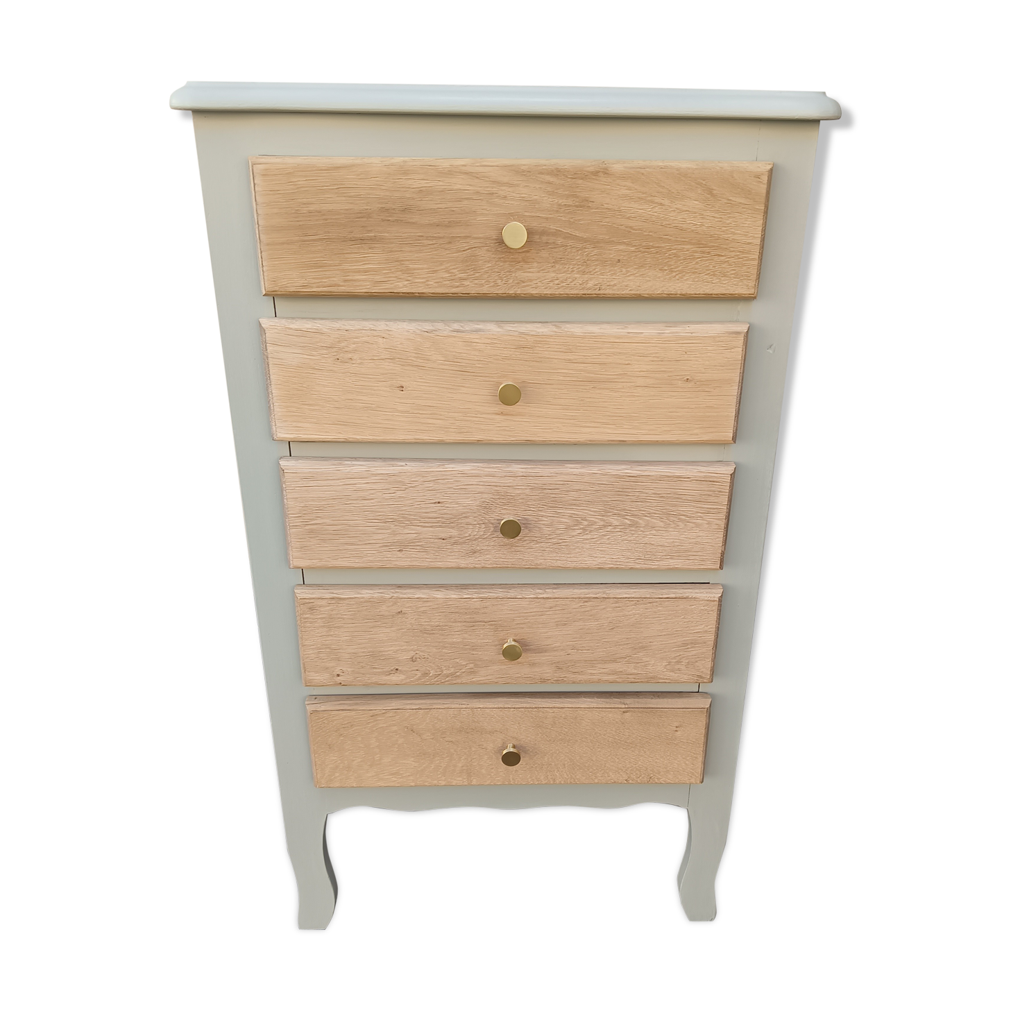 Grey & wood rag picker 5 drawers