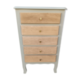 Grey & wood rag picker 5 drawers