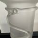 Vintage frosted glass vase 70s