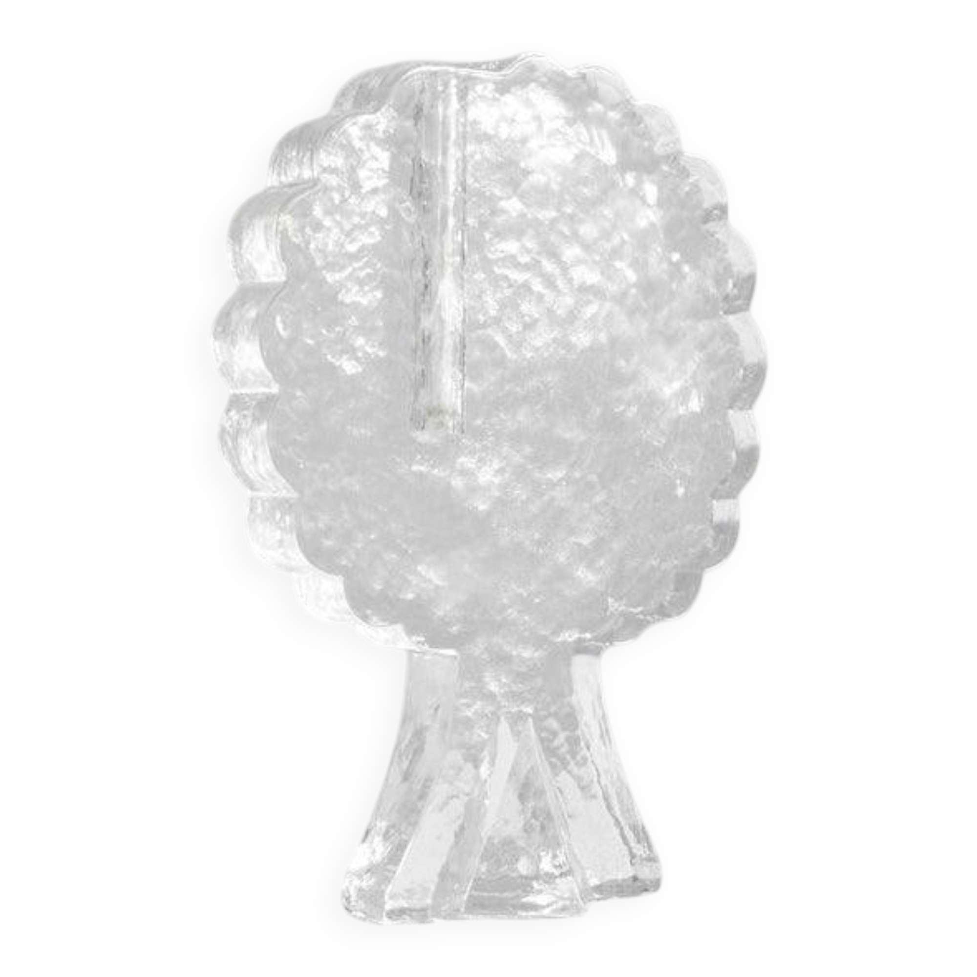 Tree-shaped soliflore vase in solid glass mid-century