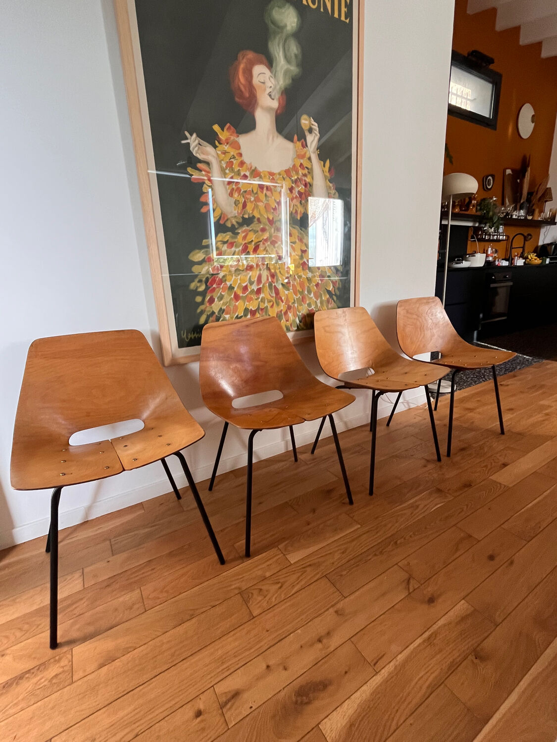 Barrel Chairs Pierre Guariche ARP Steiner x4