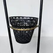Wrought iron magazine rack floor lamp 1950s