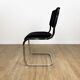 Chrome and black velvet sled chair from the 70s in Italy