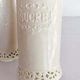 Set of openwork ceramic pots english style