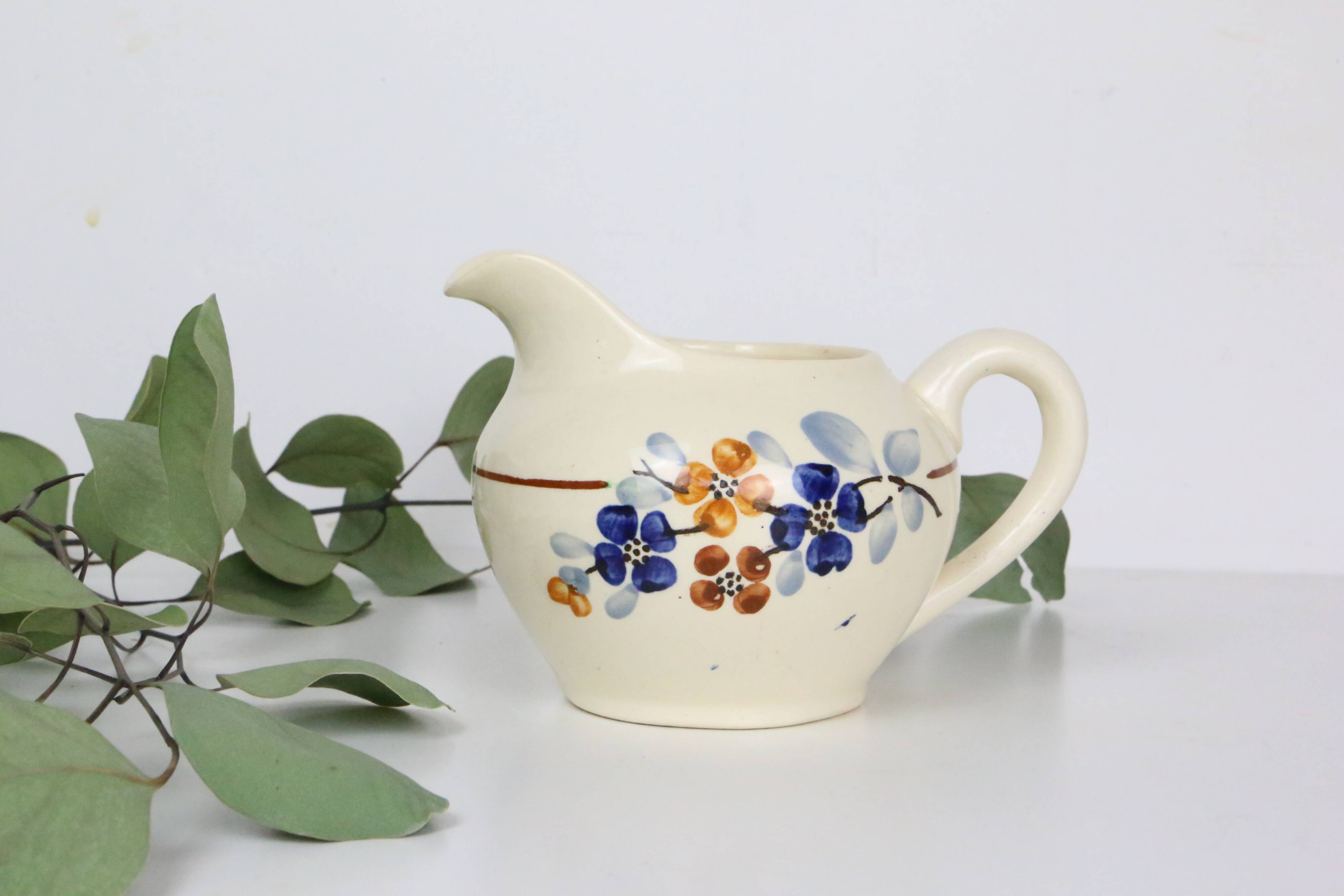 Saucière Sarreguemines - vintage français - petit pot faïence