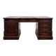 Classic English Desk with Black Leather