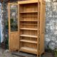 Parisian glass cabinet in solid raw oak, 1950