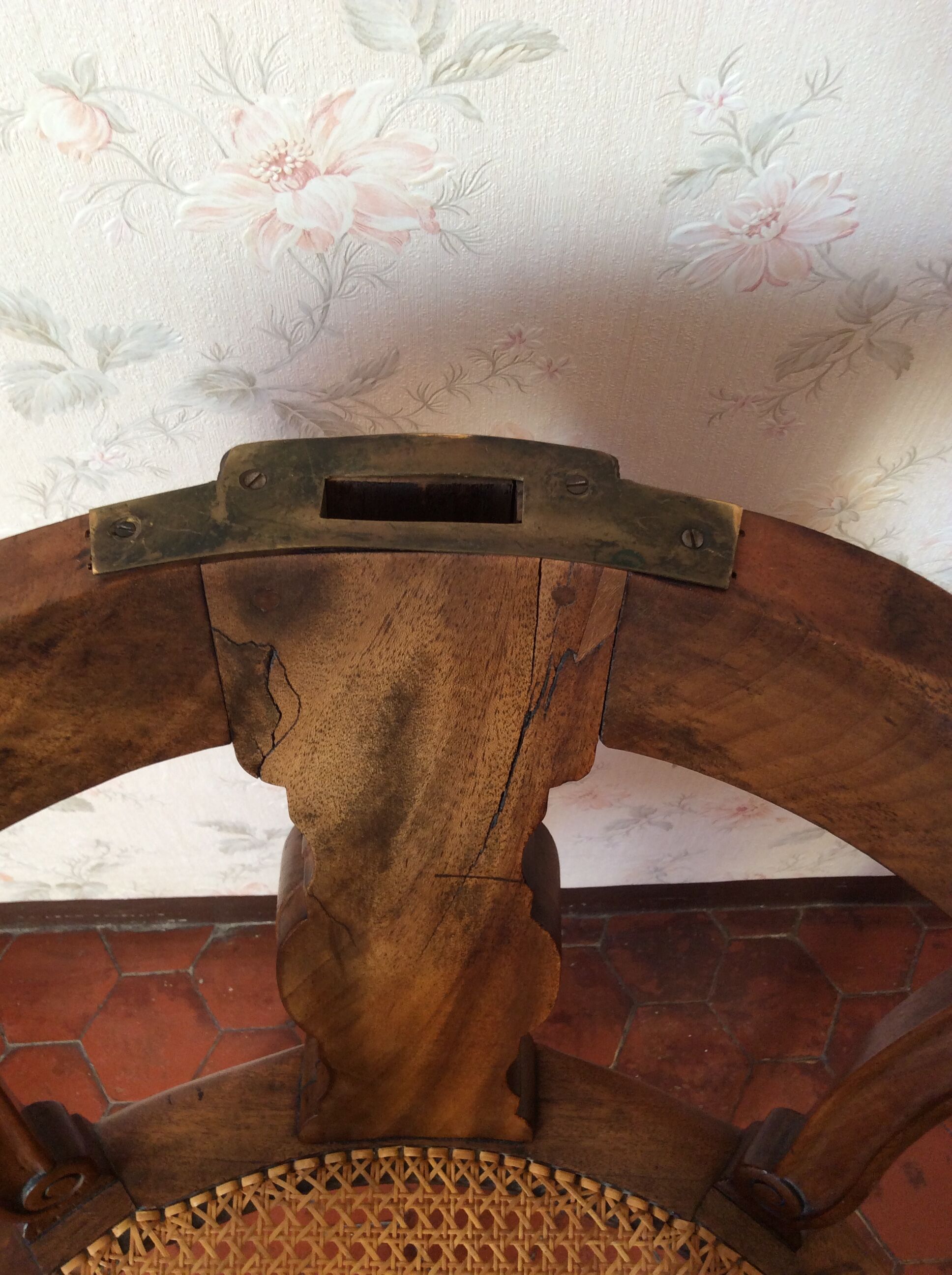 Old cane office chair