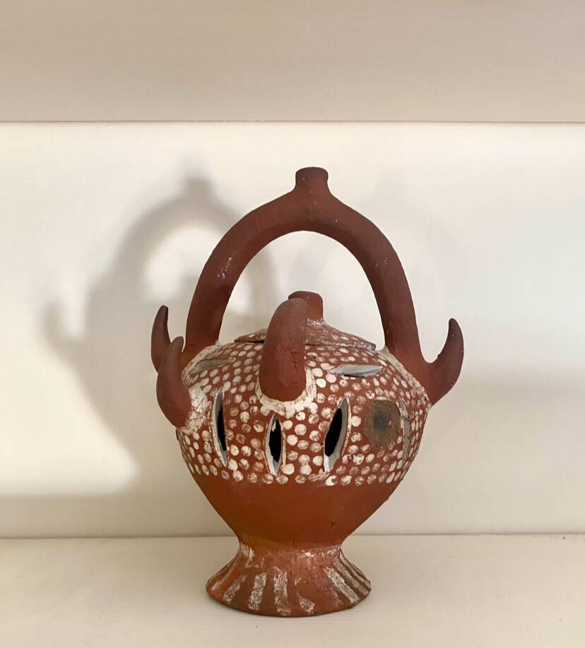 African terracotta tealight holder