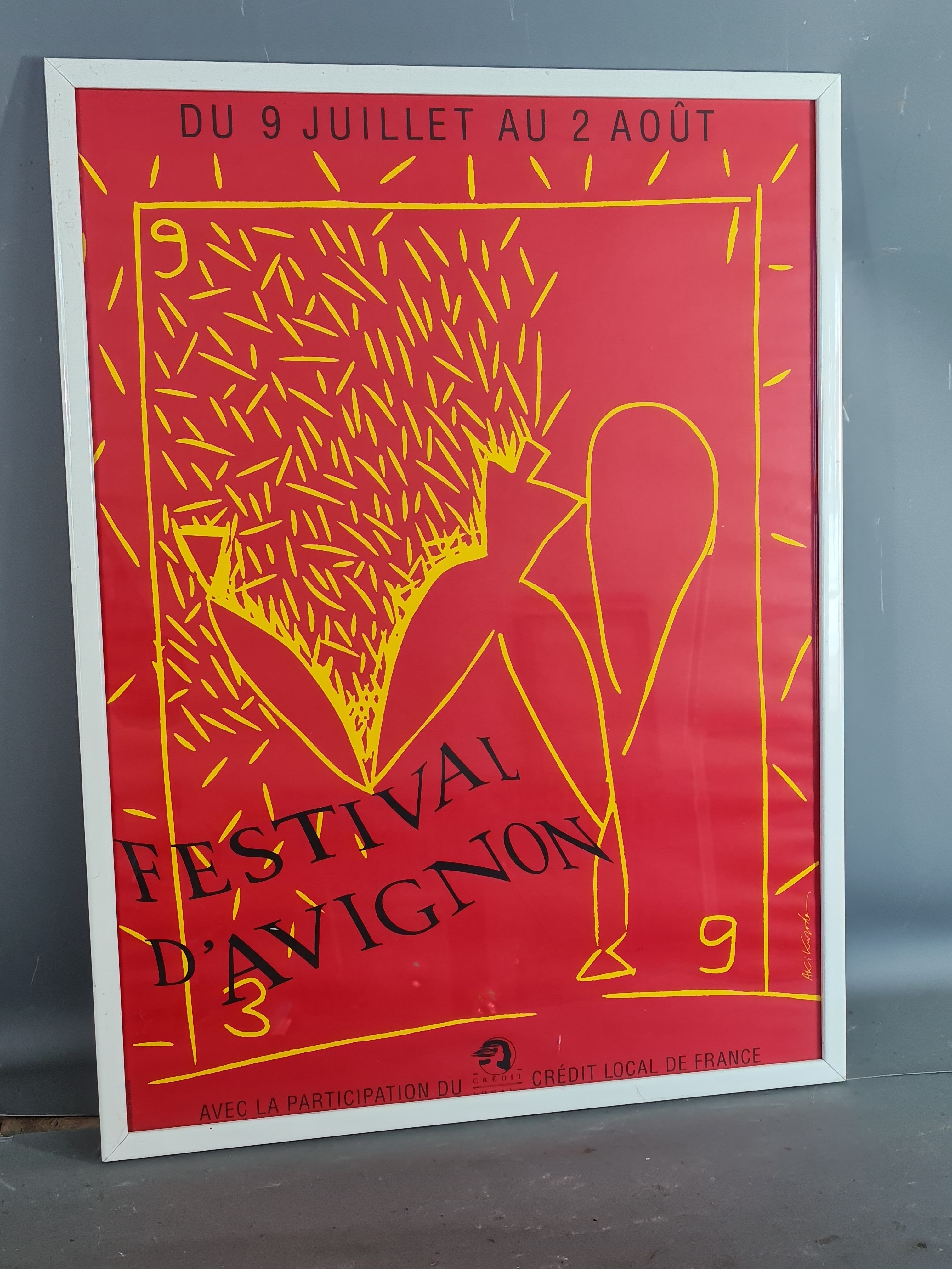 Poster Festival d'Avignon 1993 framed under glass