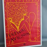 Poster Festival d'Avignon 1993 framed under glass