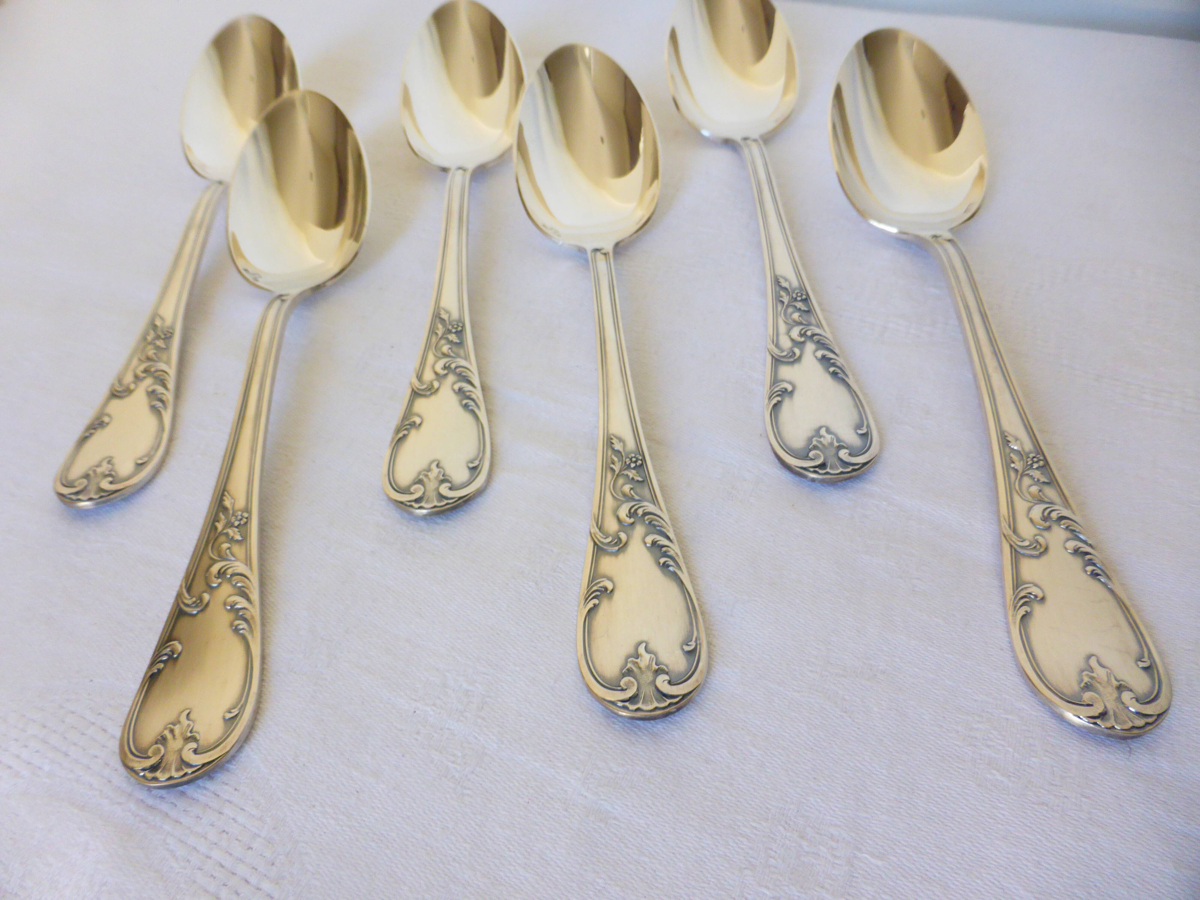 6 vintage silver metal tablespoons 2106267