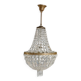 Lustre ancien en métal et verre, Italie, XIXe siècle