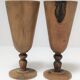 Five vintage turned wooden walking glasses