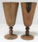 Five vintage turned wooden walking glasses