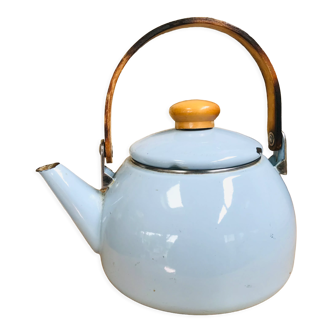 Vintage Scandinavian enamelled sheet metal kettle